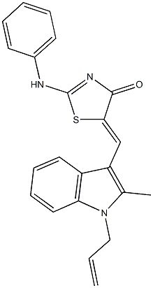 5-[(1-allyl-2-methyl-1H-indol-3-yl)methylene]-2-anilino-1,3-thiazol-4(5H)-one Struktur