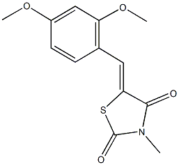 5-(2,4-dimethoxybenzylidene)-3-methyl-1,3-thiazolidine-2,4-dione Struktur