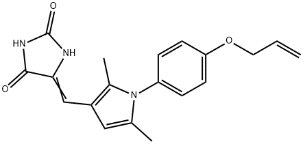 5-({1-[4-(allyloxy)phenyl]-2,5-dimethyl-1H-pyrrol-3-yl}methylene)-2,4-imidazolidinedione Struktur