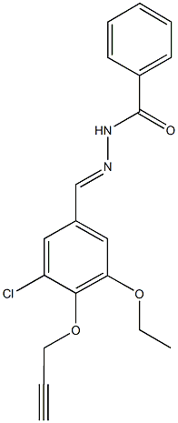 N'-[3-chloro-5-ethoxy-4-(2-propynyloxy)benzylidene]benzohydrazide Struktur