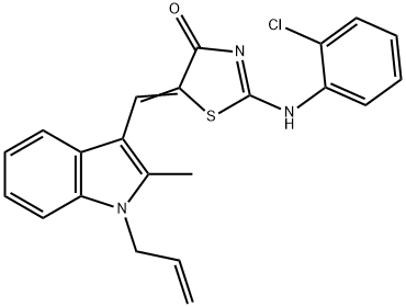 5-[(1-allyl-2-methyl-1H-indol-3-yl)methylene]-2-(2-chloroanilino)-1,3-thiazol-4(5H)-one Struktur