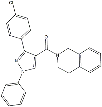 2-{[3-(4-chlorophenyl)-1-phenyl-1H-pyrazol-4-yl]carbonyl}-1,2,3,4-tetrahydroisoquinoline Struktur