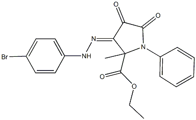 ethyl 3-[(4-bromophenyl)hydrazono]-2-methyl-4,5-dioxo-1-phenyl-2-pyrrolidinecarboxylate Struktur