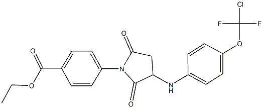 ethyl 4-(3-{4-[chloro(difluoro)methoxy]anilino}-2,5-dioxo-1-pyrrolidinyl)benzoate Struktur