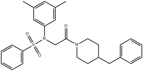 N-[2-(4-benzyl-1-piperidinyl)-2-oxoethyl]-N-(3,5-dimethylphenyl)benzenesulfonamide Struktur