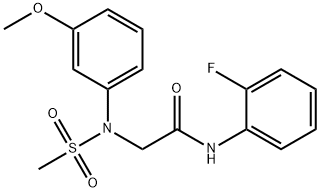 N-(2-fluorophenyl)-2-[3-methoxy(methylsulfonyl)anilino]acetamide Struktur