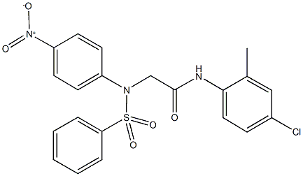 N-(4-chloro-2-methylphenyl)-2-[{4-nitrophenyl}(phenylsulfonyl)amino]acetamide Struktur