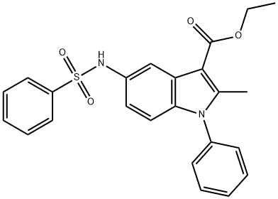 ethyl 2-methyl-1-phenyl-5-[(phenylsulfonyl)amino]-1H-indole-3-carboxylate Struktur