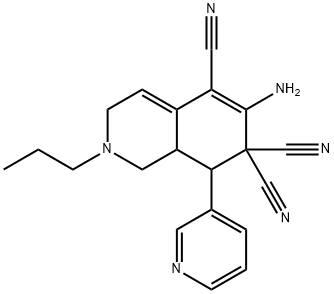 6-amino-2-propyl-8-(3-pyridinyl)-2,3,8,8a-tetrahydro-5,7,7(1H)-isoquinolinetricarbonitrile Struktur