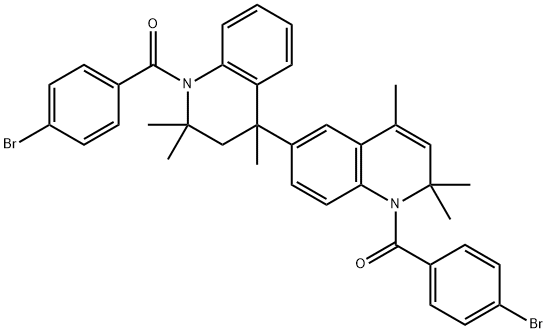 1,1',2,2',3,4-hexahydro-4,6'-bis[1-(4-bromobenzoyl)-2,2,4-trimethylquinoline] Struktur