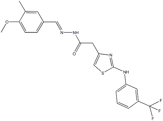 N'-(4-methoxy-3-methylbenzylidene)-2-{2-[3-(trifluoromethyl)anilino]-1,3-thiazol-4-yl}acetohydrazide Struktur