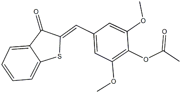 2,6-dimethoxy-4-[(3-oxo-1-benzothien-2(3H)-ylidene)methyl]phenyl acetate Struktur