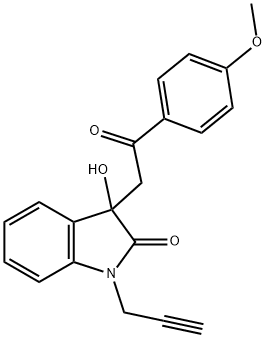 3-hydroxy-3-[2-(4-methoxyphenyl)-2-oxoethyl]-1-(2-propynyl)-1,3-dihydro-2H-indol-2-one Struktur