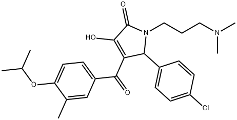 5-(4-chlorophenyl)-1-[3-(dimethylamino)propyl]-3-hydroxy-4-(4-isopropoxy-3-methylbenzoyl)-1,5-dihydro-2H-pyrrol-2-one Struktur