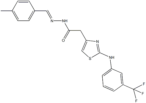 N'-(4-methylbenzylidene)-2-{2-[3-(trifluoromethyl)anilino]-1,3-thiazol-4-yl}acetohydrazide Struktur