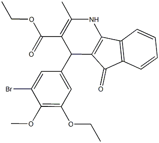 ethyl 4-(3-bromo-5-ethoxy-4-methoxyphenyl)-2-methyl-5-oxo-4,5-dihydro-1H-indeno[1,2-b]pyridine-3-carboxylate Struktur