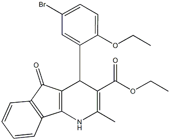 ethyl 4-(5-bromo-2-ethoxyphenyl)-2-methyl-5-oxo-4,5-dihydro-1H-indeno[1,2-b]pyridine-3-carboxylate Struktur