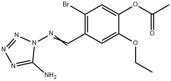 4-{[(5-amino-1H-tetraazol-1-yl)imino]methyl}-5-bromo-2-ethoxyphenyl acetate Struktur