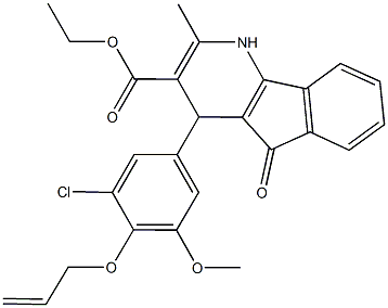 ethyl 4-[4-(allyloxy)-3-chloro-5-methoxyphenyl]-2-methyl-5-oxo-4,5-dihydro-1H-indeno[1,2-b]pyridine-3-carboxylate Struktur