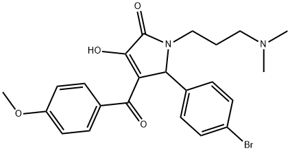 5-(4-bromophenyl)-1-[3-(dimethylamino)propyl]-3-hydroxy-4-(4-methoxybenzoyl)-1,5-dihydro-2H-pyrrol-2-one Struktur