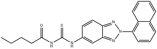 N-[2-(1-naphthyl)-2H-1,2,3-benzotriazol-5-yl]-N'-pentanoylthiourea Struktur