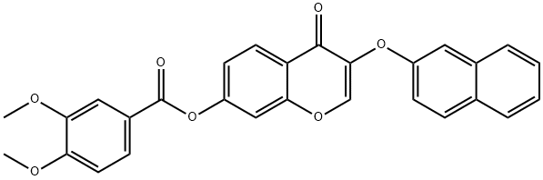 3-(2-naphthyloxy)-4-oxo-4H-chromen-7-yl 3,4-dimethoxybenzoate Struktur