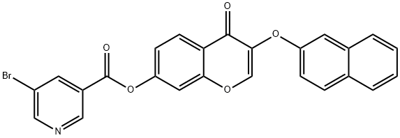 3-(2-naphthyloxy)-4-oxo-4H-chromen-7-yl 5-bromonicotinate Struktur