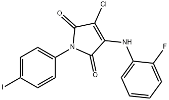 3-chloro-4-(2-fluoroanilino)-1-(4-iodophenyl)-1H-pyrrole-2,5-dione Struktur