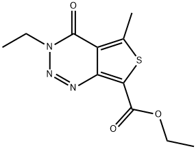 3,4-Dihydro-3-ethyl-5-methyl-7-ethoxycarbonylthieno[3,4-d]-1,2,3-triazin-4-one Struktur