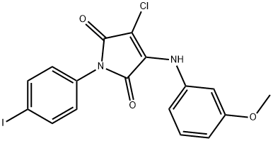 3-chloro-1-(4-iodophenyl)-4-(3-methoxyanilino)-1H-pyrrole-2,5-dione Struktur