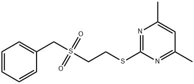 benzyl 2-[(4,6-dimethyl-2-pyrimidinyl)sulfanyl]ethyl sulfone Struktur