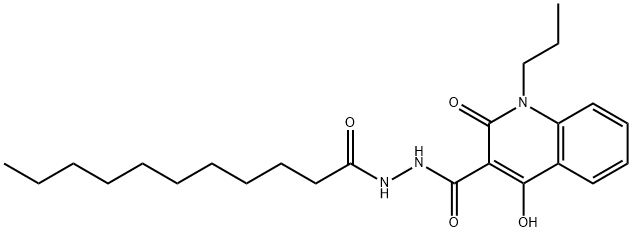 4-hydroxy-2-oxo-1-propyl-N'-undecanoyl-1,2-dihydro-3-quinolinecarbohydrazide Struktur