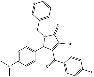 5-[4-(dimethylamino)phenyl]-4-(4-fluorobenzoyl)-3-hydroxy-1-(pyridin-3-ylmethyl)-1,5-dihydro-2H-pyrrol-2-one Struktur