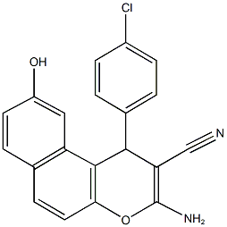 3-amino-1-(4-chlorophenyl)-9-hydroxy-1H-benzo[f]chromene-2-carbonitrile Struktur