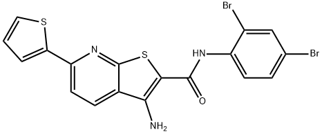 3-amino-N-(2,4-dibromophenyl)-6-thien-2-ylthieno[2,3-b]pyridine-2-carboxamide Struktur