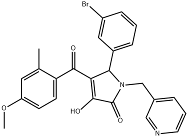 5-(3-bromophenyl)-3-hydroxy-4-(4-methoxy-2-methylbenzoyl)-1-(pyridin-3-ylmethyl)-1,5-dihydro-2H-pyrrol-2-one Struktur