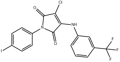 3-chloro-1-(4-iodophenyl)-4-[3-(trifluoromethyl)anilino]-1H-pyrrole-2,5-dione Struktur