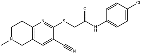 N-(4-chlorophenyl)-2-[(3-cyano-6-methyl-5,6,7,8-tetrahydro[1,6]naphthyridin-2-yl)sulfanyl]acetamide Struktur