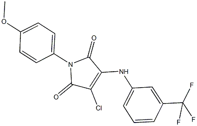 3-chloro-1-(4-methoxyphenyl)-4-[3-(trifluoromethyl)anilino]-1H-pyrrole-2,5-dione Struktur