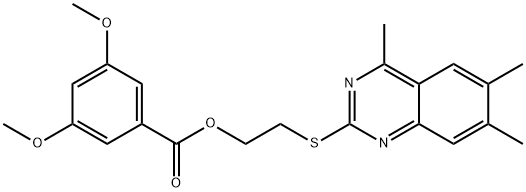 2-[(4,6,7-trimethyl-2-quinazolinyl)sulfanyl]ethyl 3,5-dimethoxybenzoate Struktur