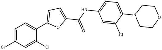 N-[3-chloro-4-(4-morpholinyl)phenyl]-5-(2,4-dichlorophenyl)-2-furamide Struktur