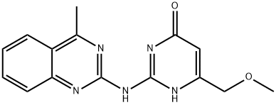 6-(methoxymethyl)-2-[(4-methyl-2-quinazolinyl)amino]-4-pyrimidinol Struktur