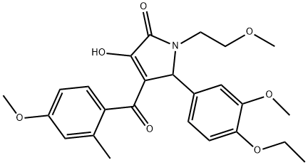 5-(4-ethoxy-3-methoxyphenyl)-3-hydroxy-1-(2-methoxyethyl)-4-(4-methoxy-2-methylbenzoyl)-1,5-dihydro-2H-pyrrol-2-one Struktur