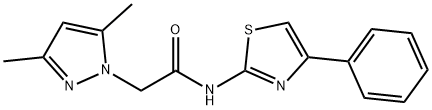 2-(3,5-dimethyl-1H-pyrazol-1-yl)-N-(4-phenyl-1,3-thiazol-2-yl)acetamide Struktur