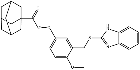 1-(1-adamantyl)-3-{3-[(1H-benzimidazol-2-ylsulfanyl)methyl]-4-methoxyphenyl}-2-propen-1-one Struktur