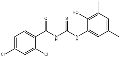 N-(2,4-dichlorobenzoyl)-N'-(2-hydroxy-3,5-dimethylphenyl)thiourea Struktur