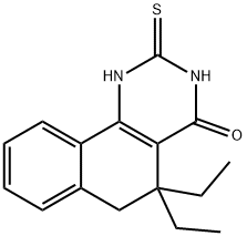 5,5-diethyl-2-thioxo-2,3,5,6-tetrahydrobenzo[h]quinazolin-4(1H)-one Struktur