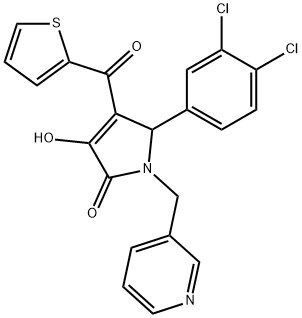 5-(3,4-dichlorophenyl)-3-hydroxy-1-(3-pyridinylmethyl)-4-(2-thienylcarbonyl)-1,5-dihydro-2H-pyrrol-2-one Struktur