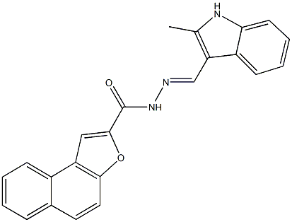 N'-[(2-methyl-1H-indol-3-yl)methylene]naphtho[2,1-b]furan-2-carbohydrazide Struktur