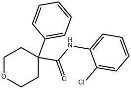 N-(2-chlorophenyl)-4-phenyltetrahydro-2H-pyran-4-carboxamide Struktur